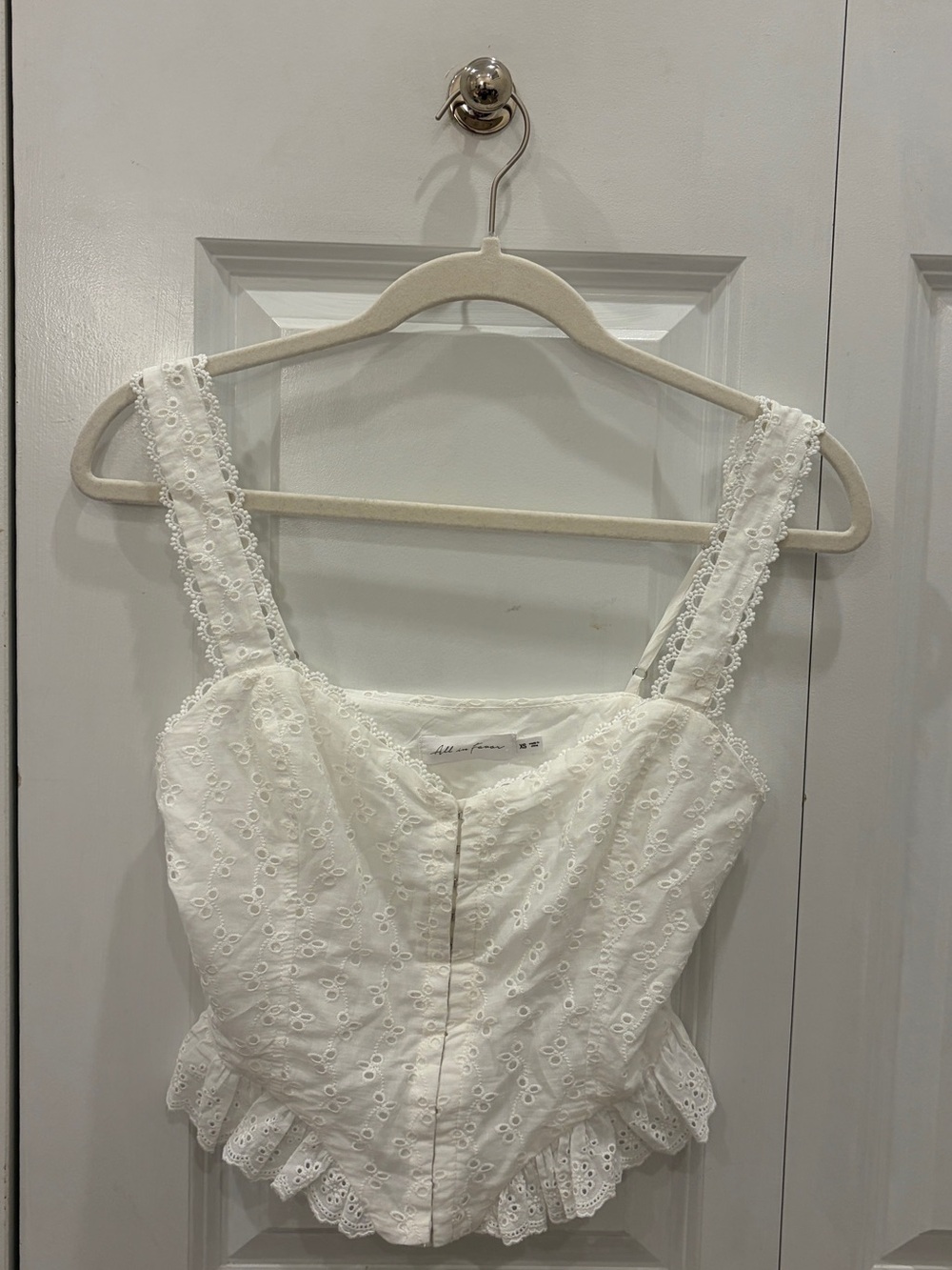 Nordstrom All in Favor White Eyelet Lace Corset Top